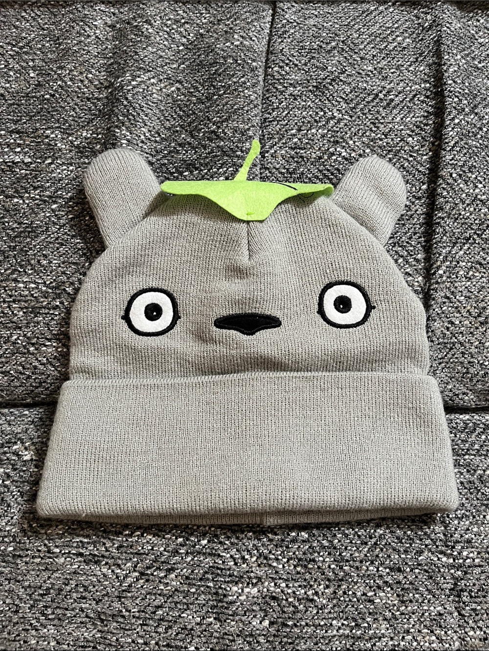 My Neighbor Totoro plush beanie with Leaf Accent